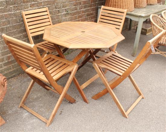 Teak garden table & 4 chairs